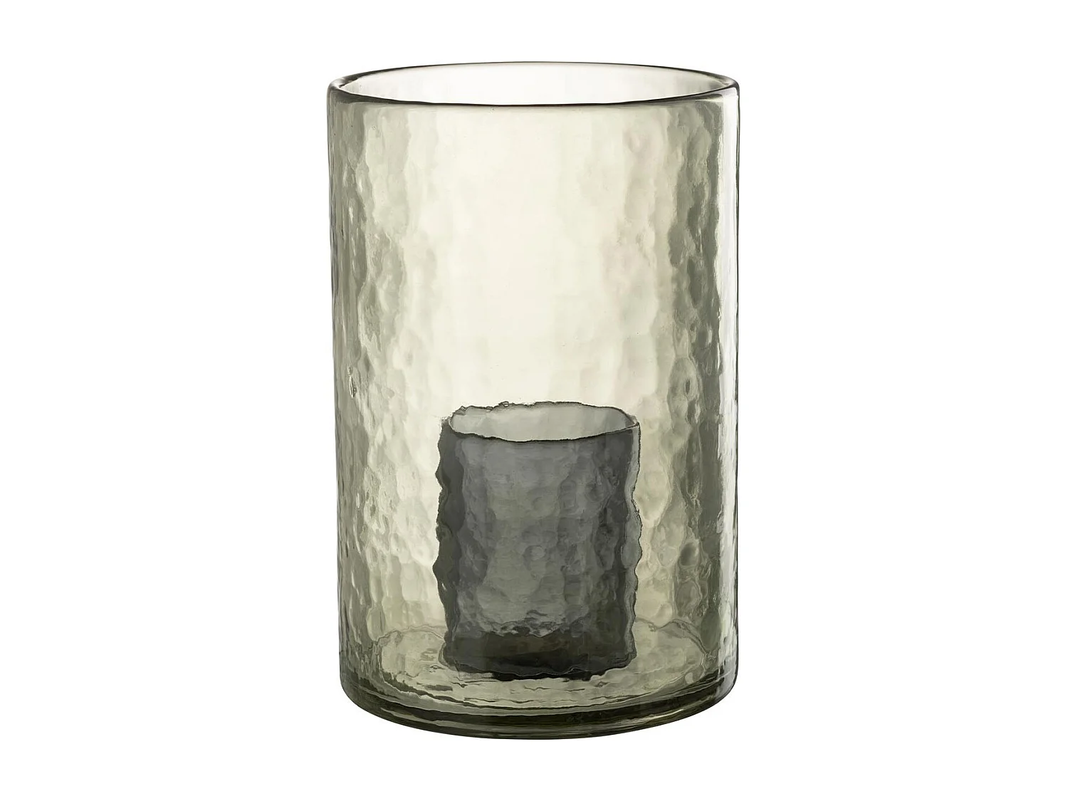 Photophore Double en Verre "Hurricane" 30cm Vert