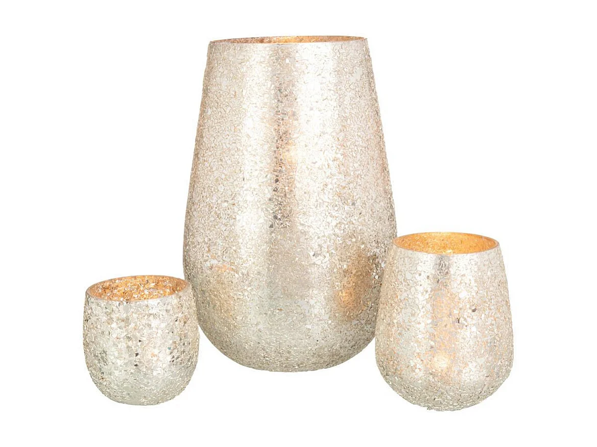 Photophore Éclat de Verre "Tom" 12cm Or