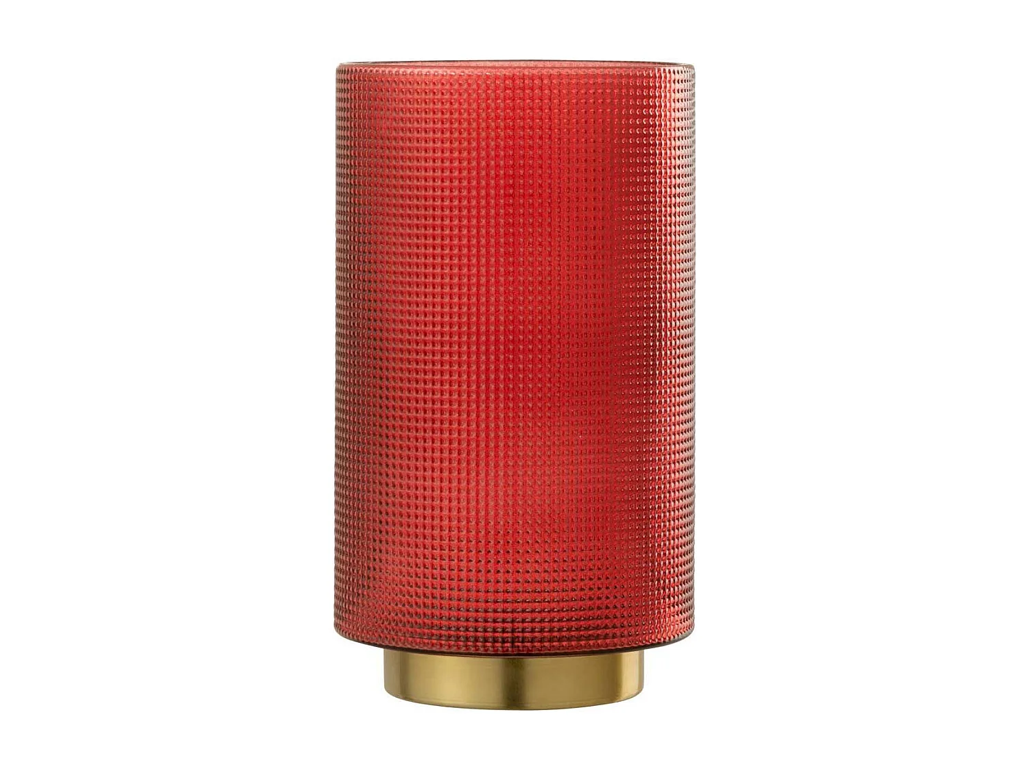 Photophore en Verre "Quadrille" 22cm Rouge