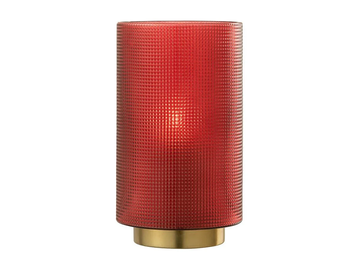 Photophore en Verre "Quadrille" 22cm Rouge