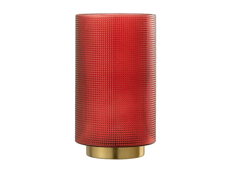 Photophore en Verre "Quadrille" 22cm Rouge