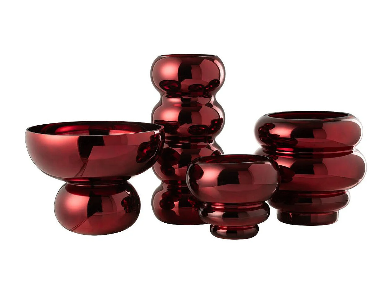 Photophore Design Bol "Cléa" 23cm Rouge Foncé