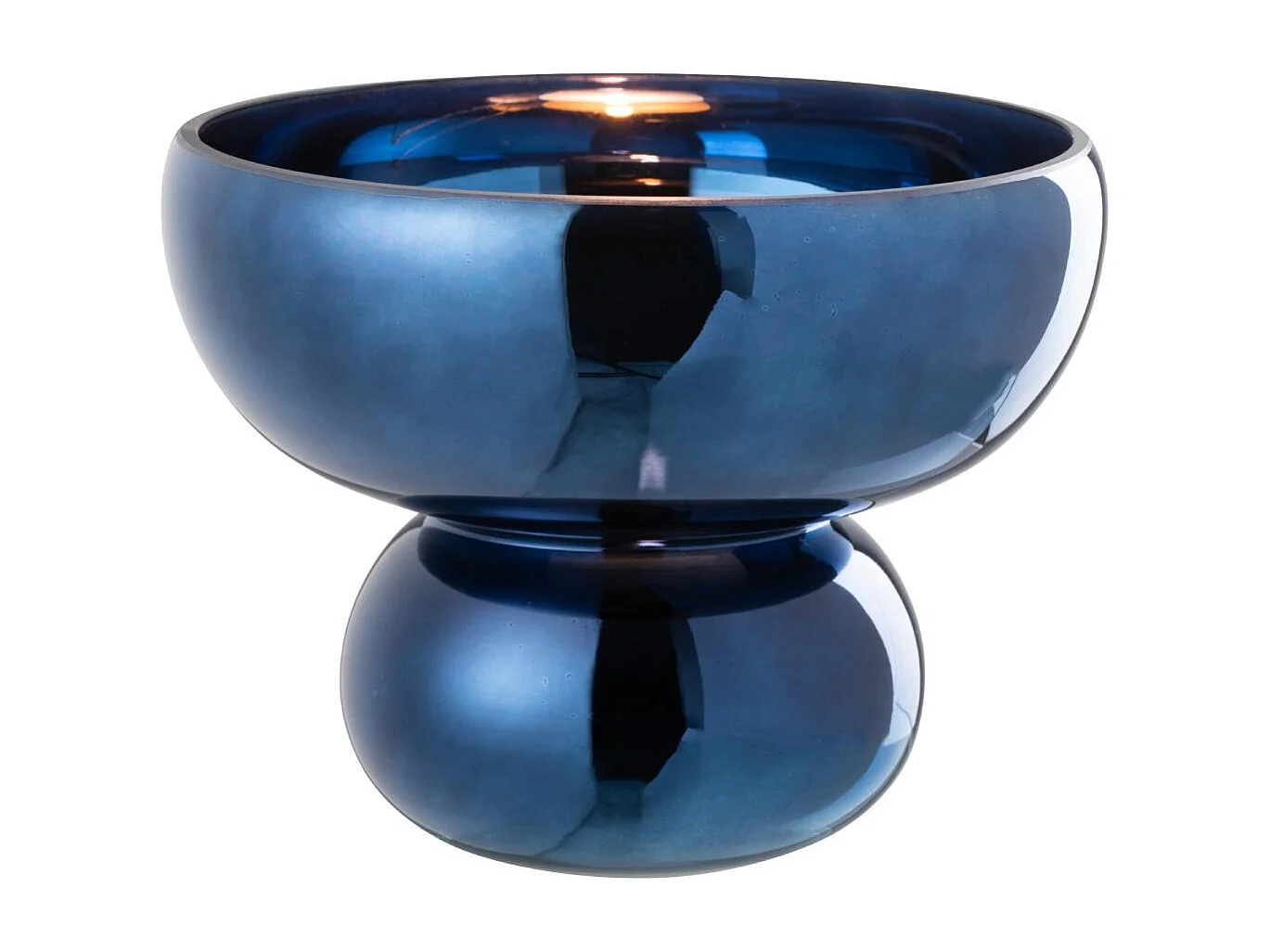 Photophore Design Bol "Cléa" 23cm Bleu