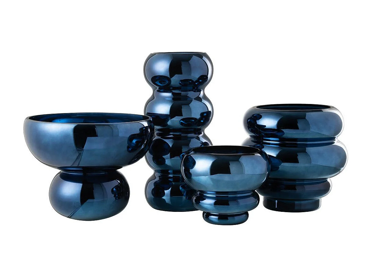 Photophore Design Bol "Cléa" 23cm Bleu