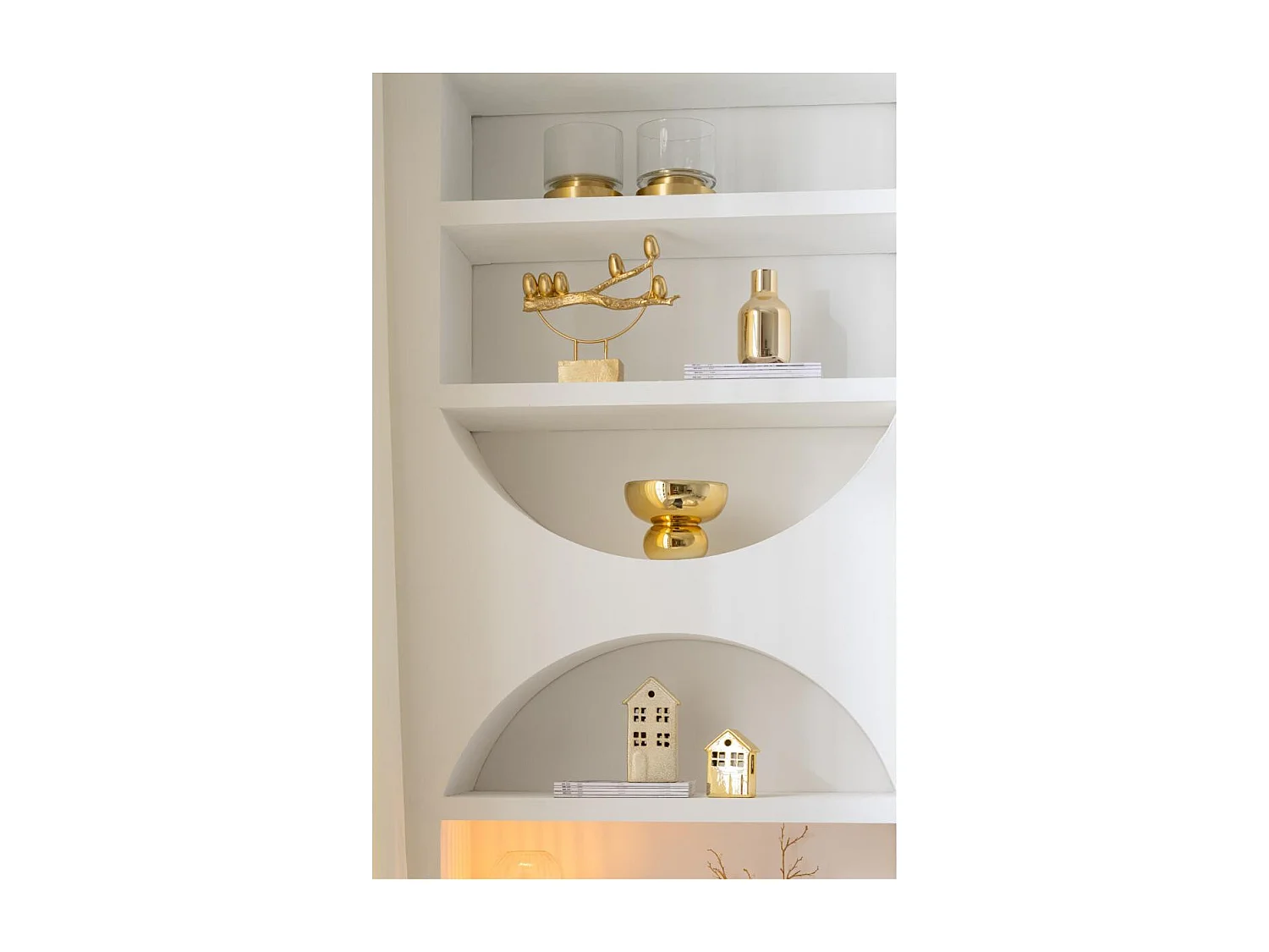 Photophore Design Bol "Cléa" 23cm Doré