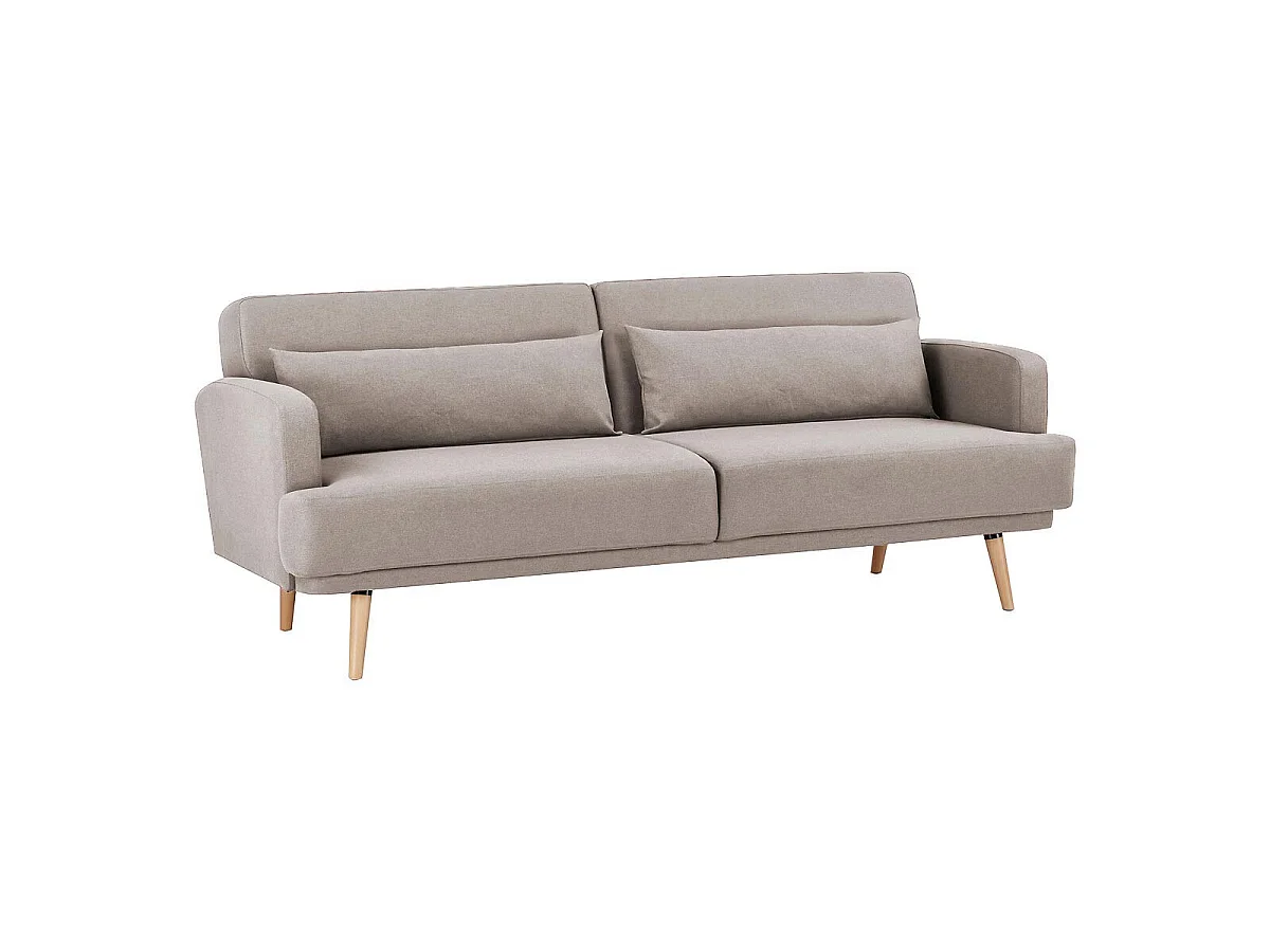 Canapé convertible clic-clac 3 places en tissu beige JACK