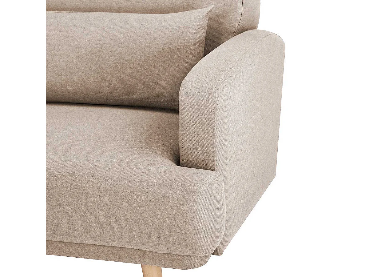 Canapé convertible clic-clac 3 places en tissu beige JACK