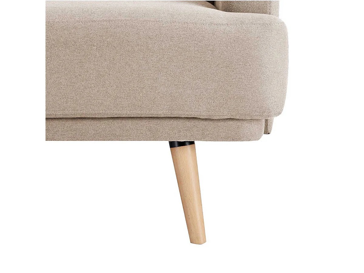 Canapé convertible clic-clac 3 places en tissu beige JACK