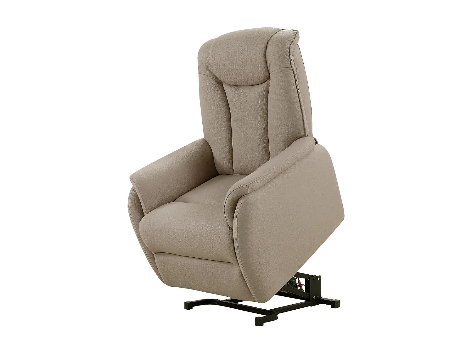 Fauteuil relax releveur tissu polyester imitation cuir taupe - PANAME