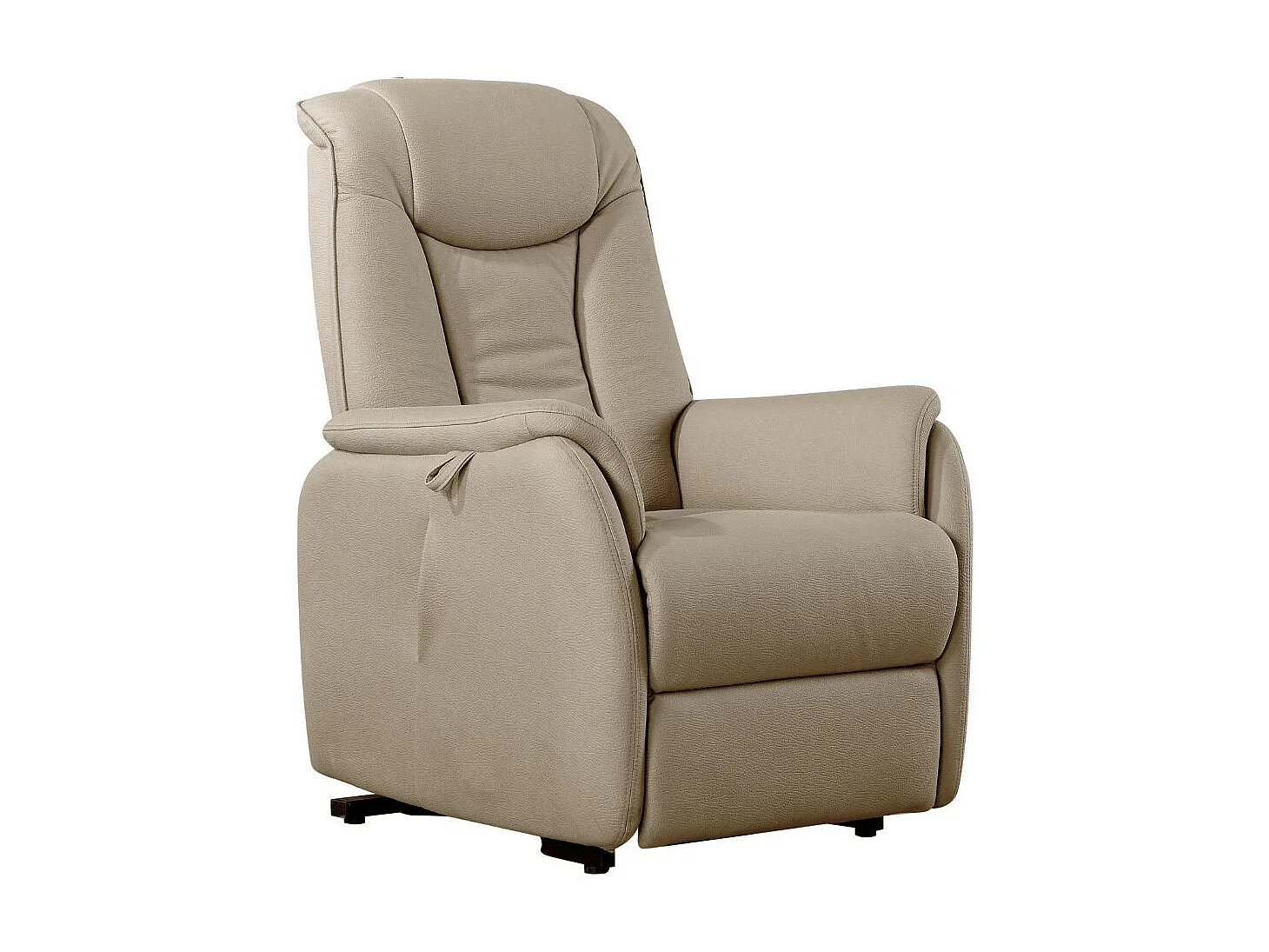 Fauteuil relax releveur tissu polyester imitation cuir taupe - PANAME