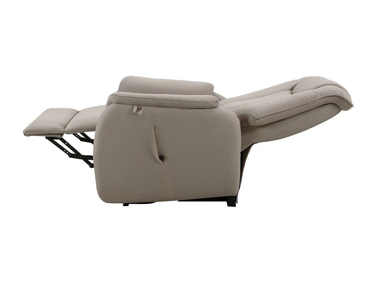 Fauteuil relax releveur tissu polyester imitation cuir taupe - PANAME