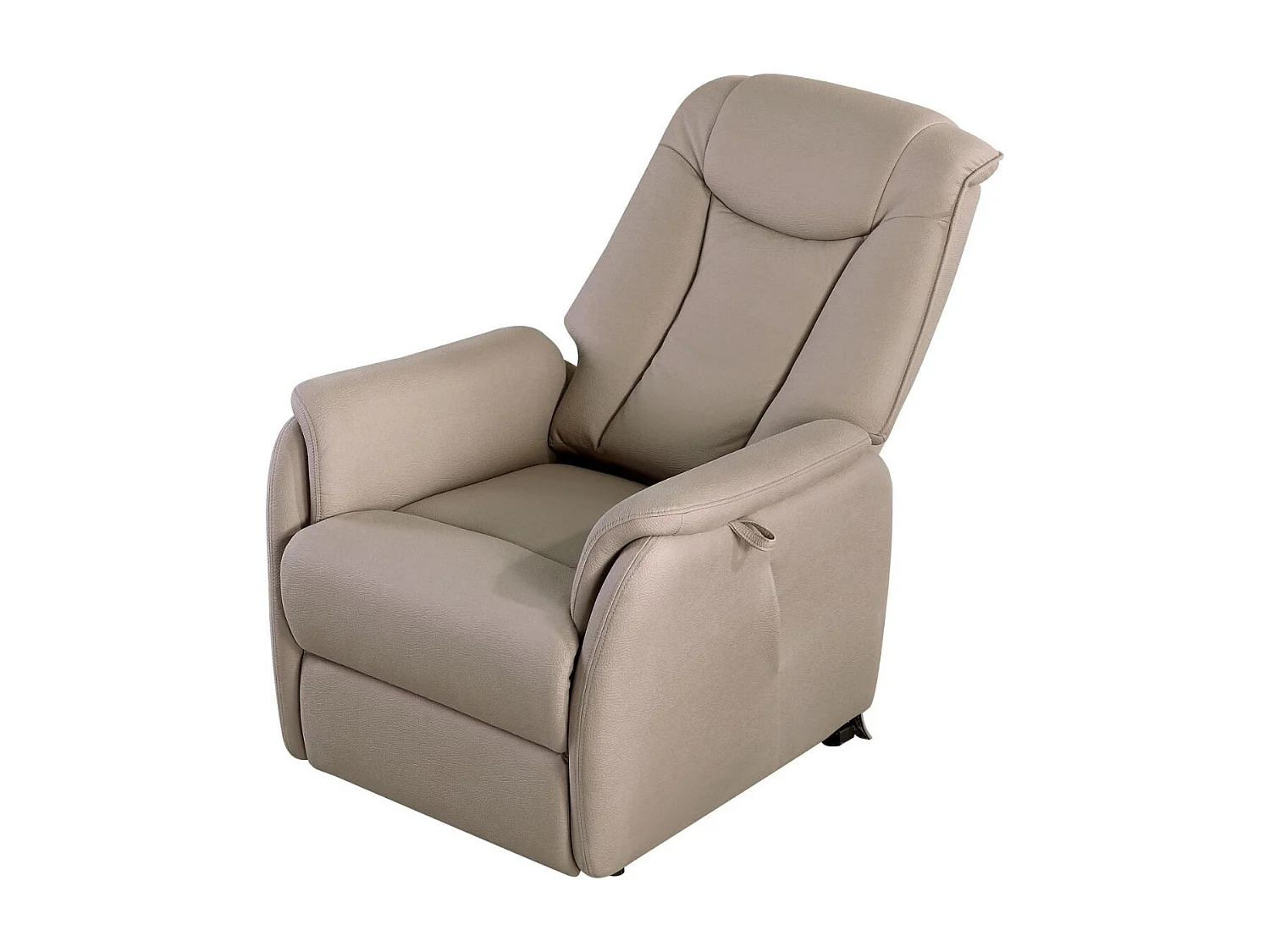 Fauteuil relax releveur tissu polyester imitation cuir taupe - PANAME