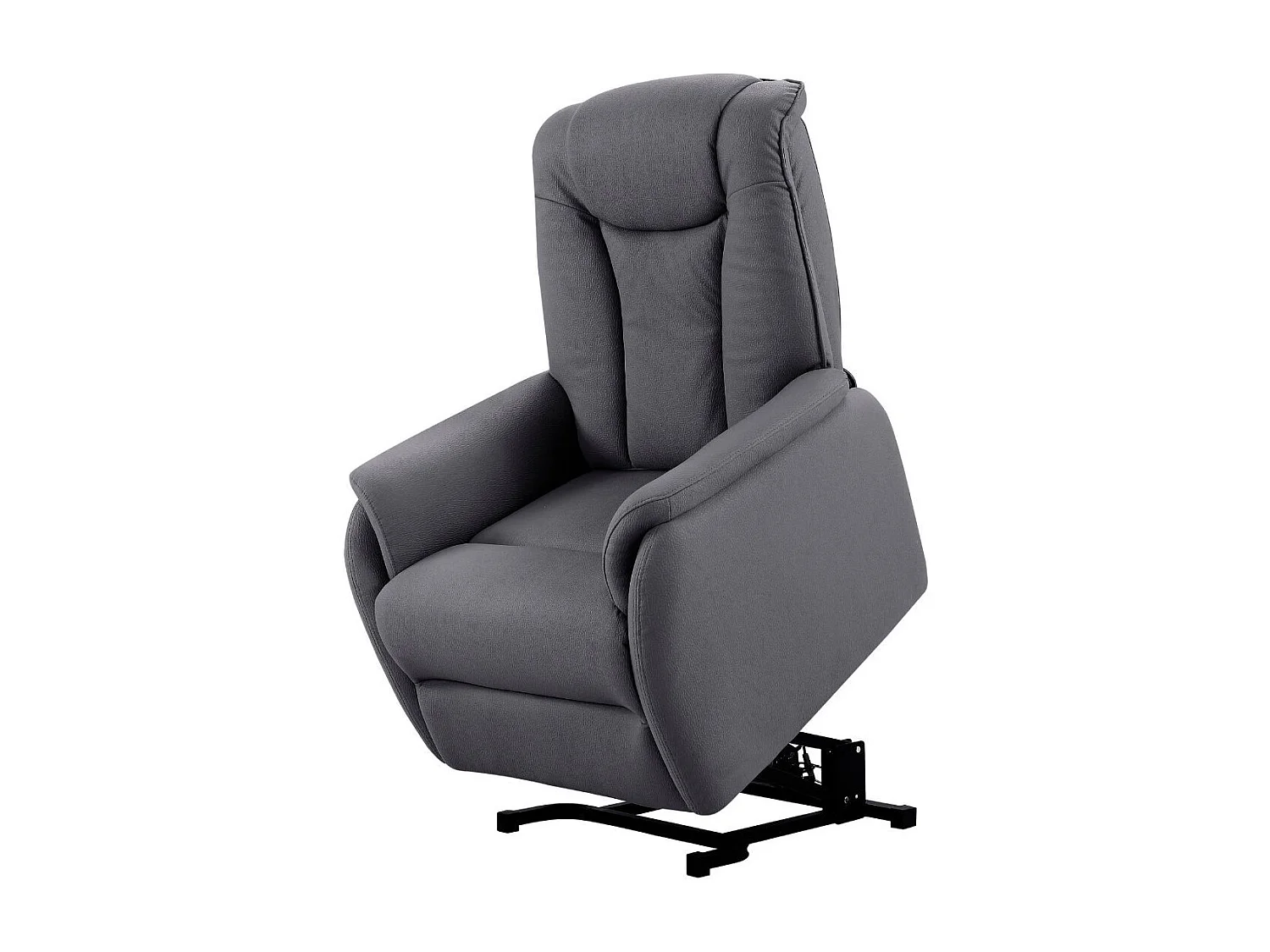 Fauteuil relax releveur tissu polyester imitation cuir gris foncé - PANAME