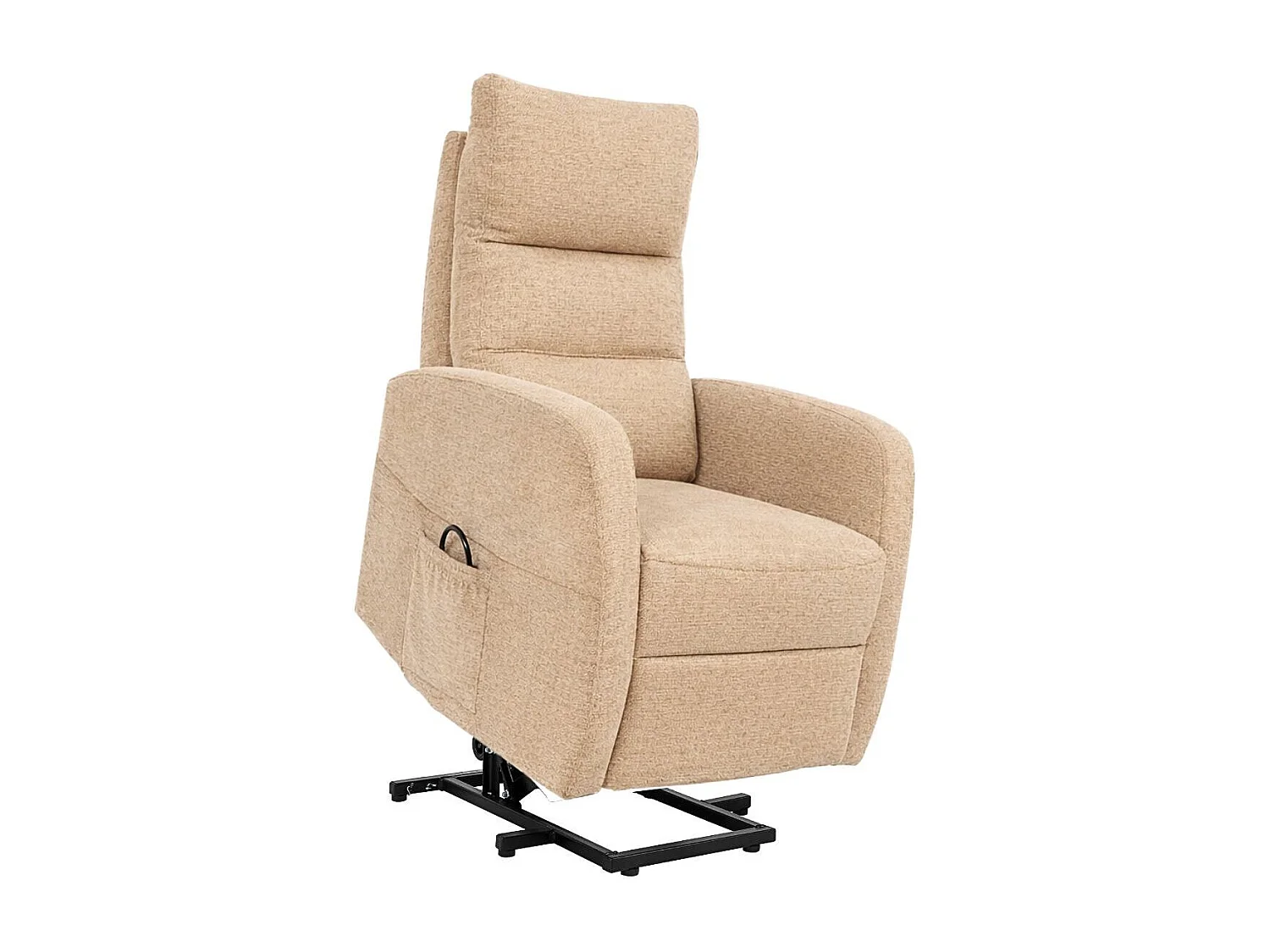 Fauteuil relax releveur tissu polyester beige orangé chiné - NYMPHAEA