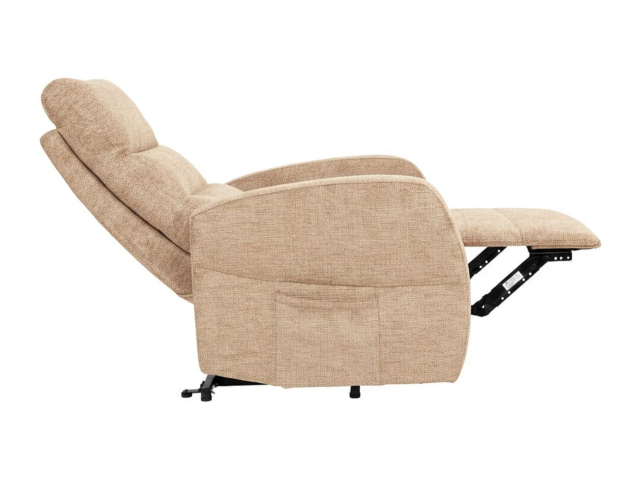 Fauteuil relax releveur tissu polyester beige orangé chiné - NYMPHAEA