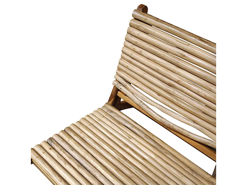 Fauteuil lounge en bois de teck et branches de bois flotté - MARIANO