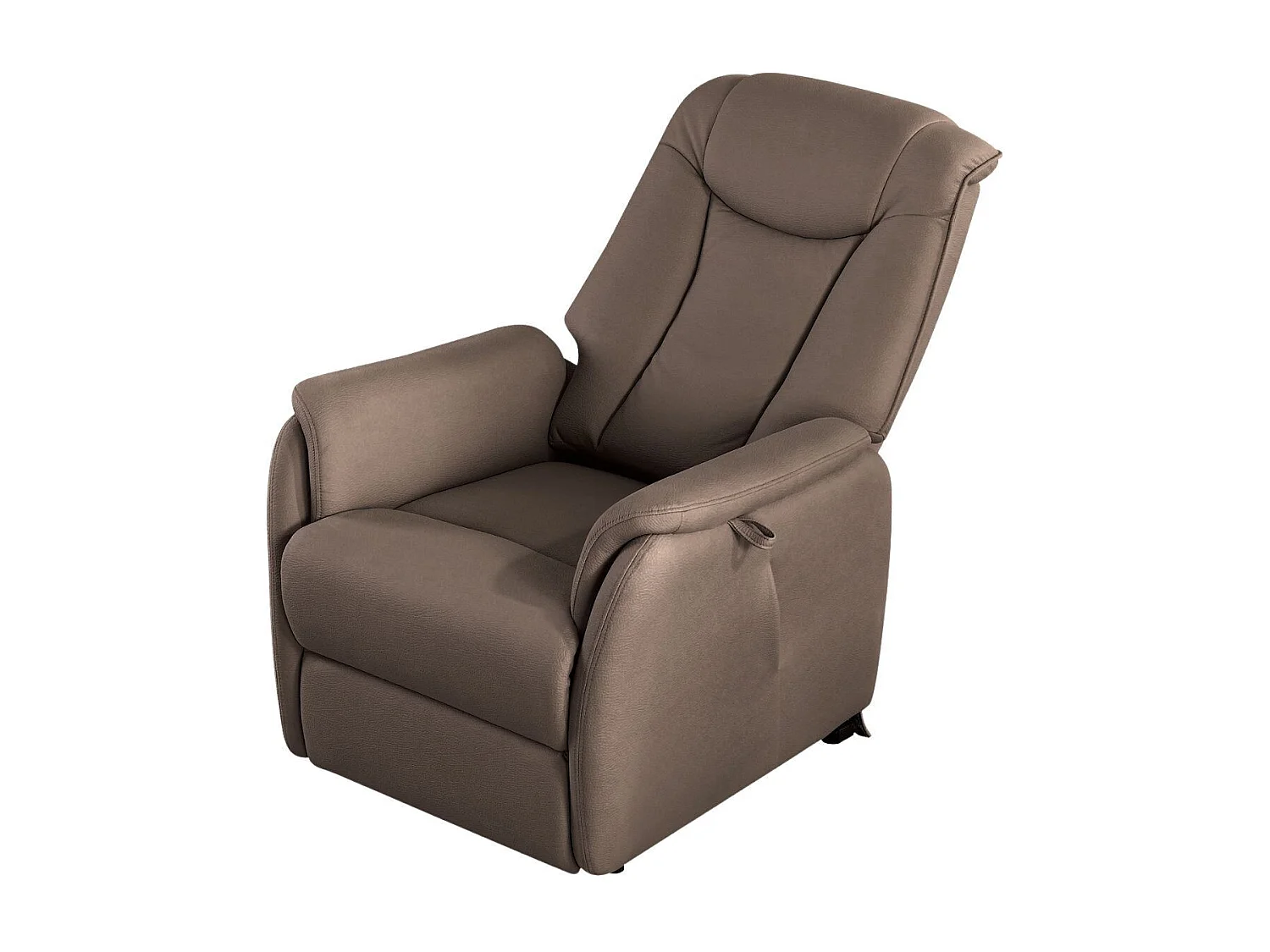 Fauteuil relax releveur tissu polyester imitation cuir brun - PANAME