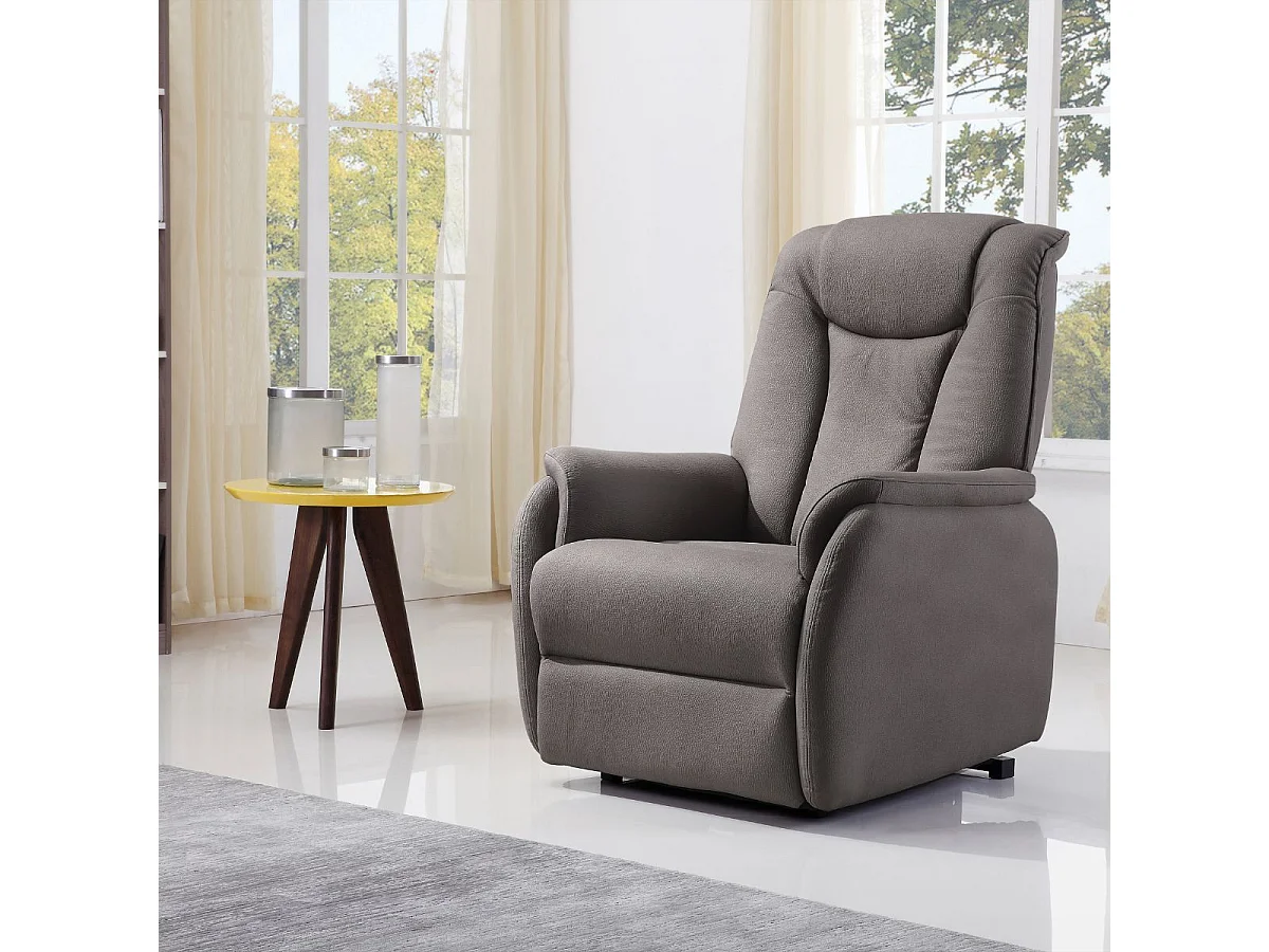 Fauteuil relax releveur tissu polyester imitation cuir gris marbré - PANAME