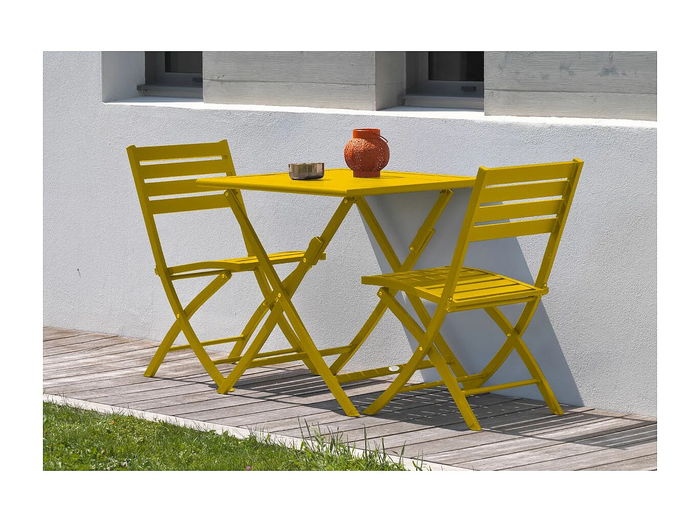 Lot de 2 Chaises de Jardin Pliantes "Marius" 82cm Moutarde