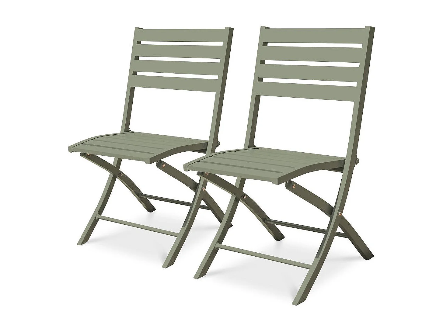 Lot de 2 Chaises de Jardin Pliantes "Marius" 82cm Kaki