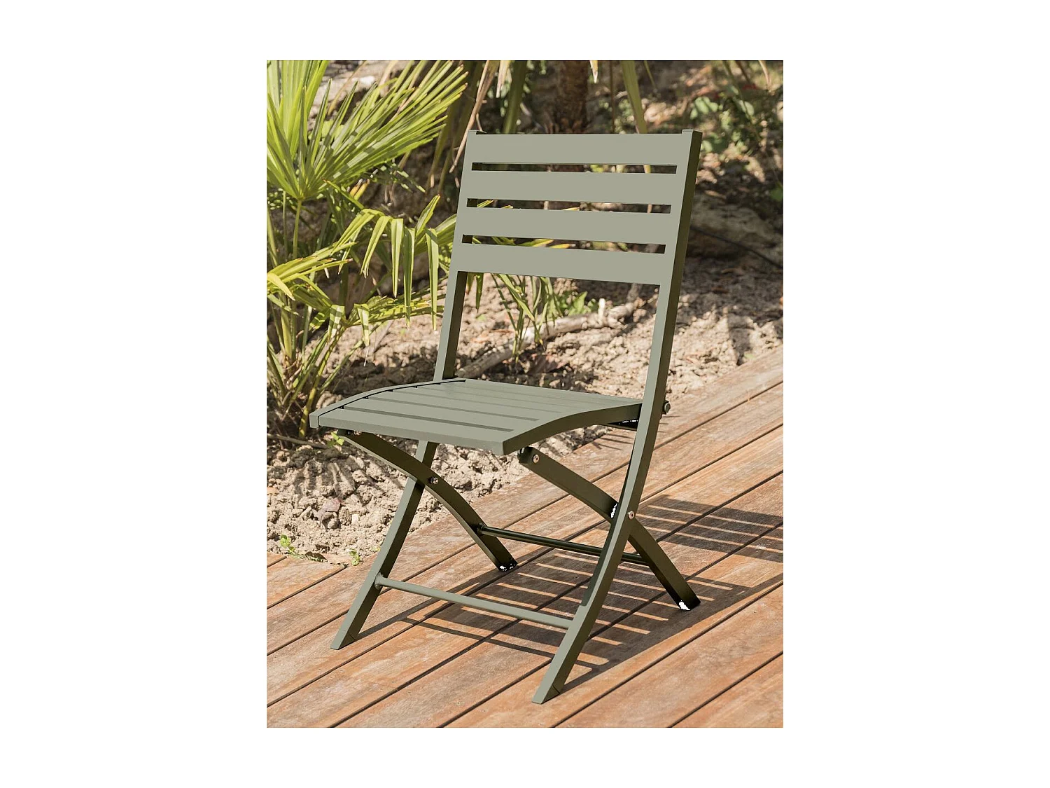 Lot de 2 Chaises de Jardin Pliantes "Marius" 82cm Kaki
