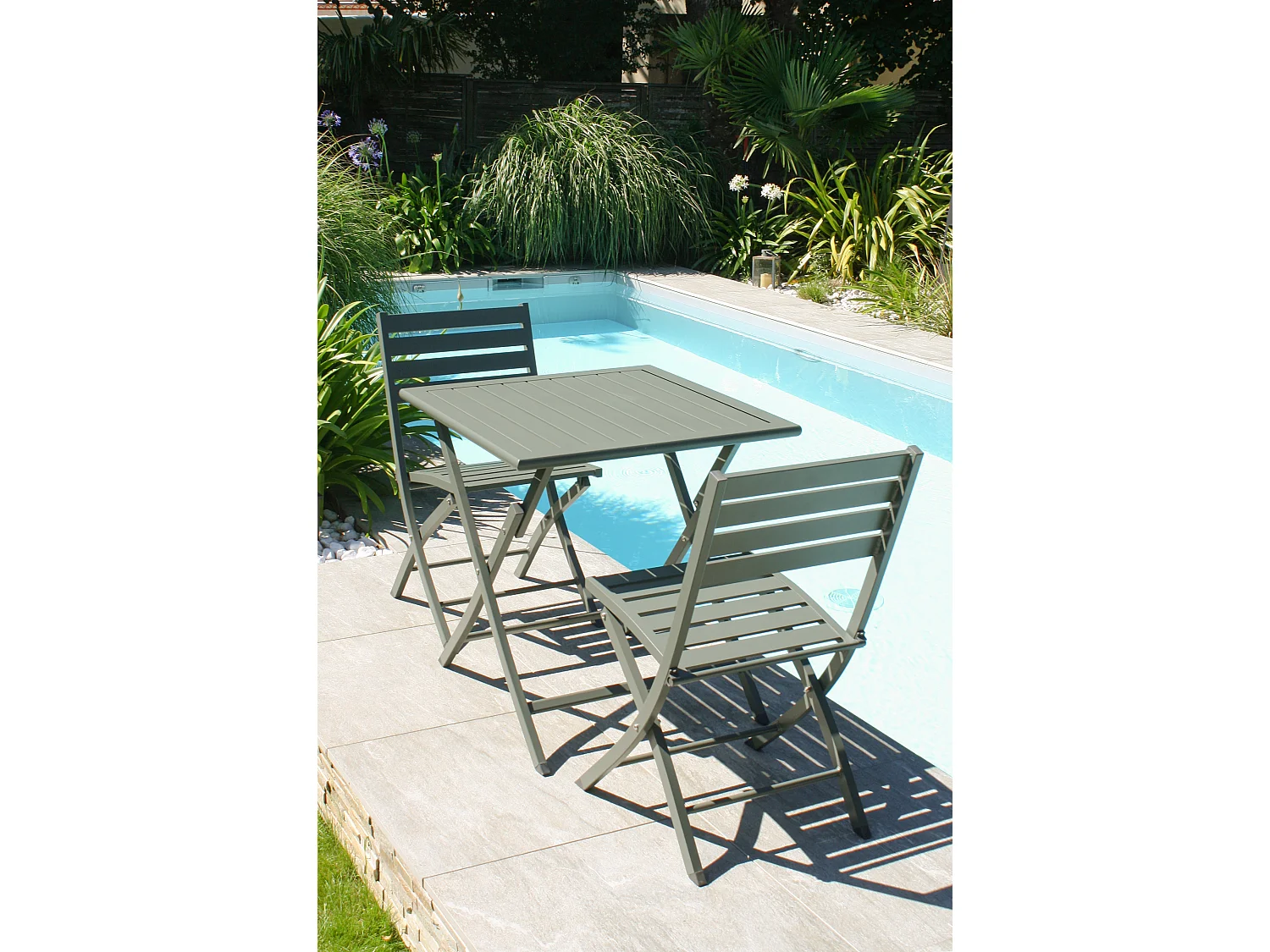 Set mit 2 Gartenstühlen ausem Aluminium