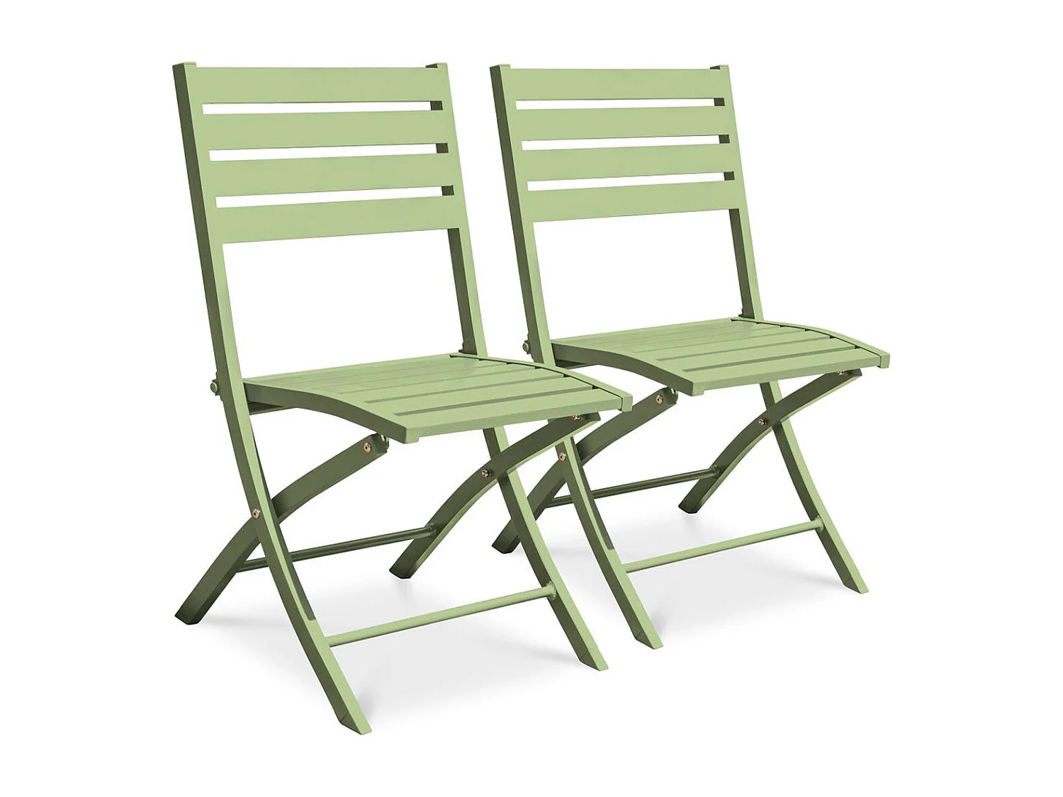 Lot de 2 Chaises de Jardin Pliantes "Marius" 82cm Vert Lagune