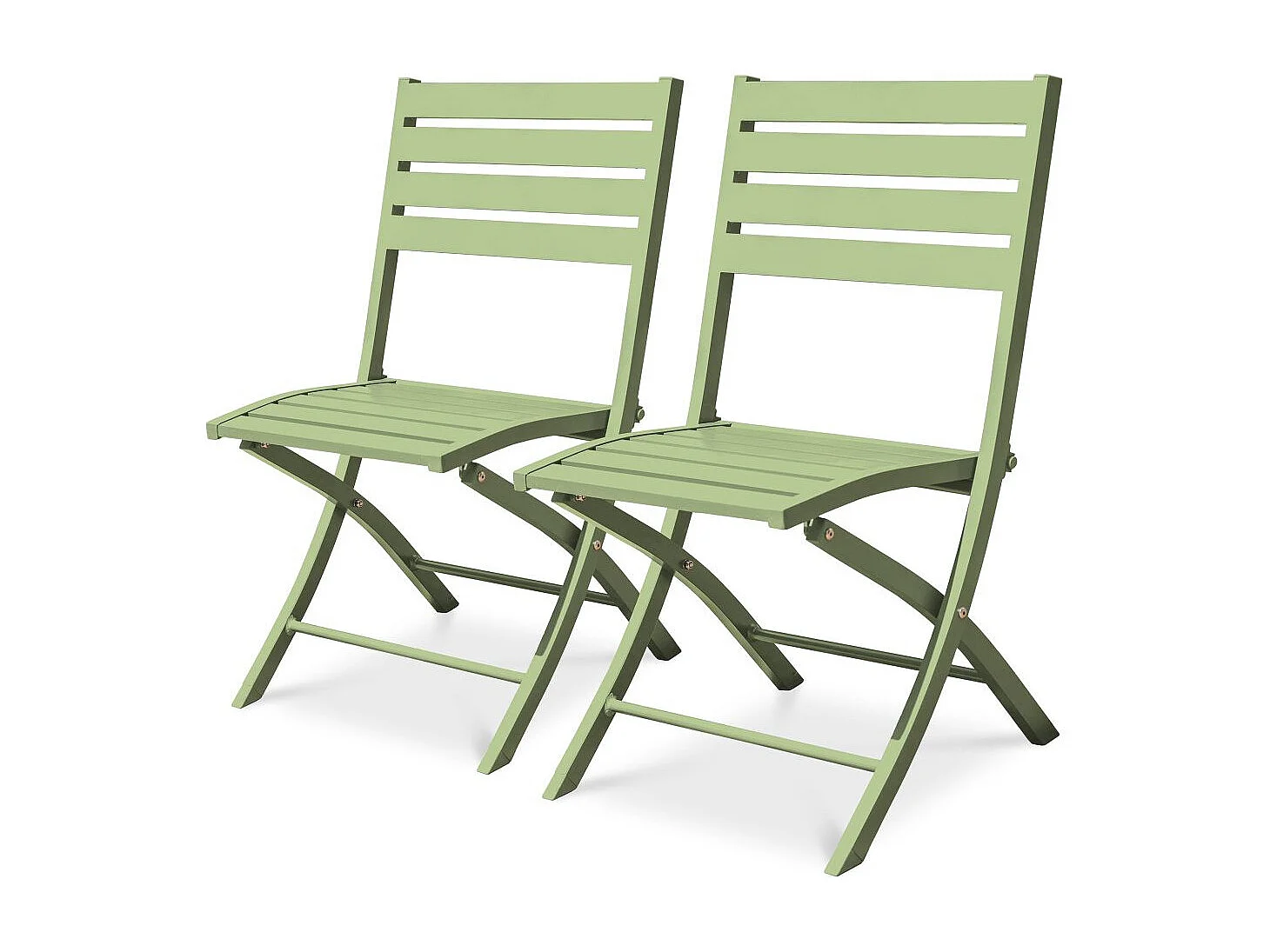 Lot de 2 Chaises de Jardin Pliantes "Marius" 82cm Vert Lagune