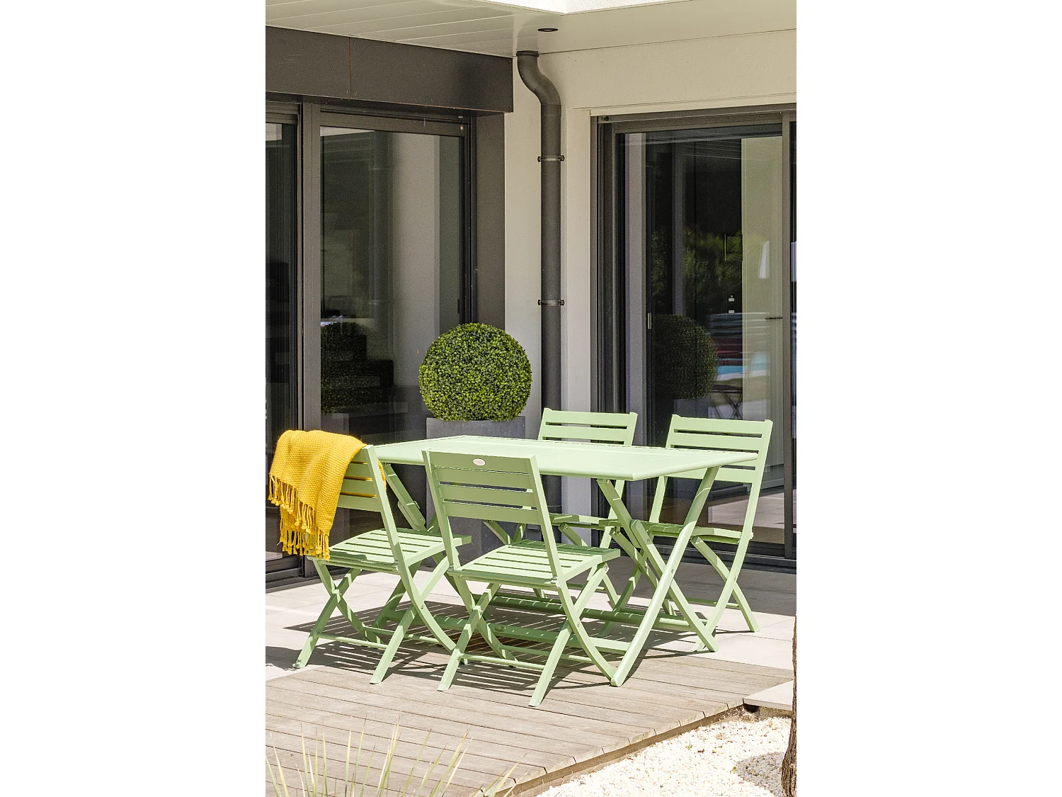 Lot de 2 Chaises de Jardin Pliantes "Marius" 82cm Vert Lagune