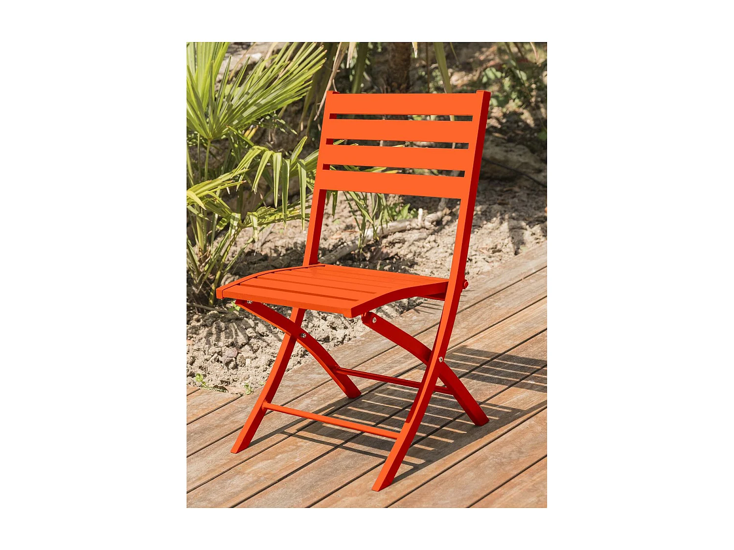 Lot de 2 Chaises de Jardin Pliantes "Marius" 82cm Orange