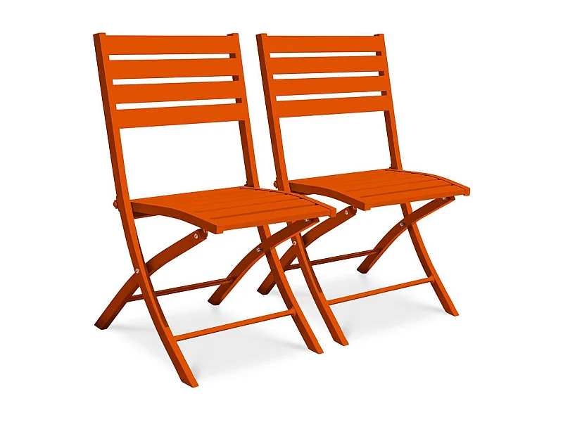 Lot de 2 Chaises de Jardin Pliantes "Marius" 82cm Orange
