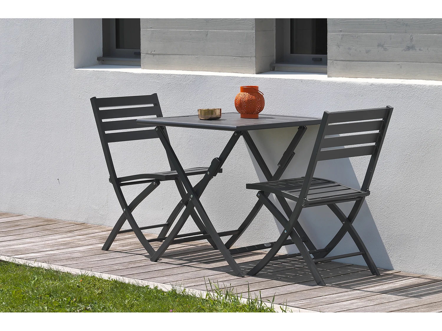 Set mit 2 Gartenstühlen ausem Aluminium