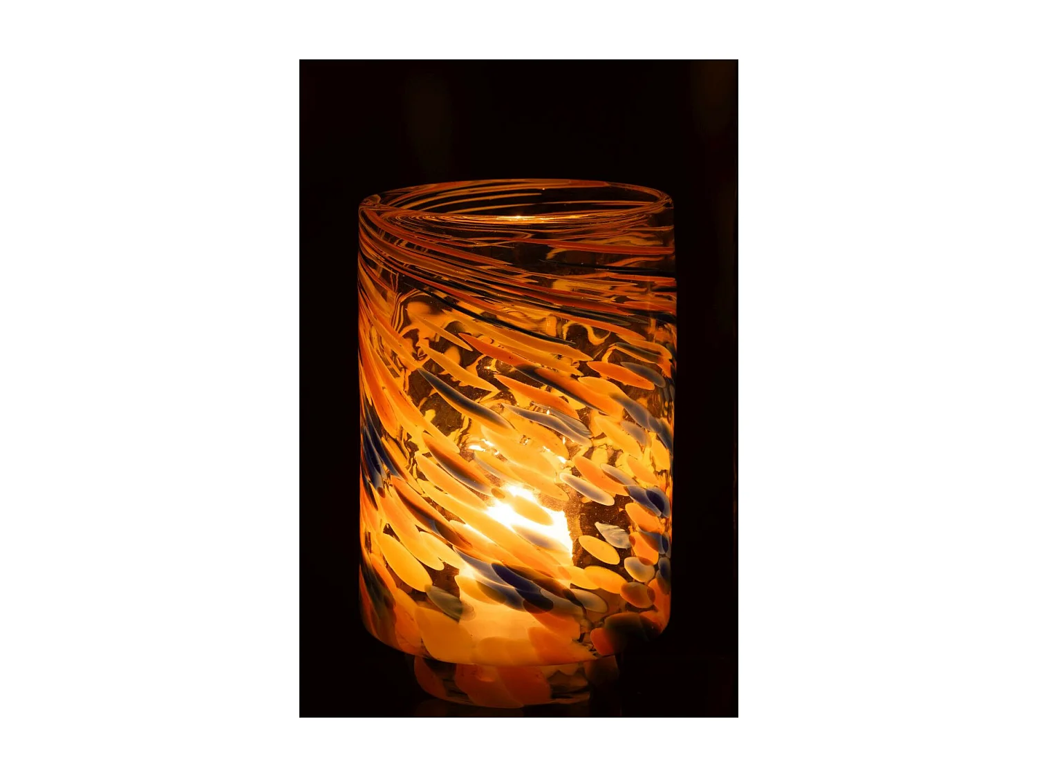 Photophore Vase en Verre "Arun" 25cm Multicolore