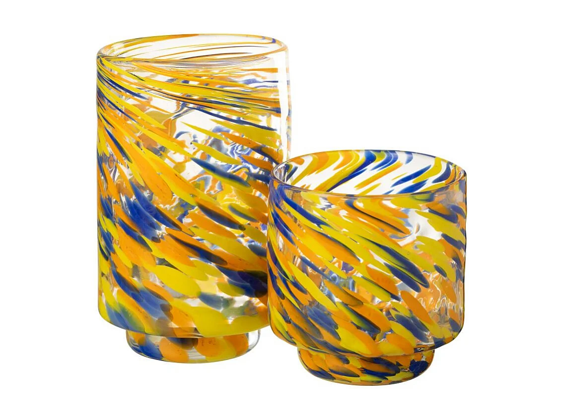 Photophore Vase en Verre "Arun" 25cm Multicolore