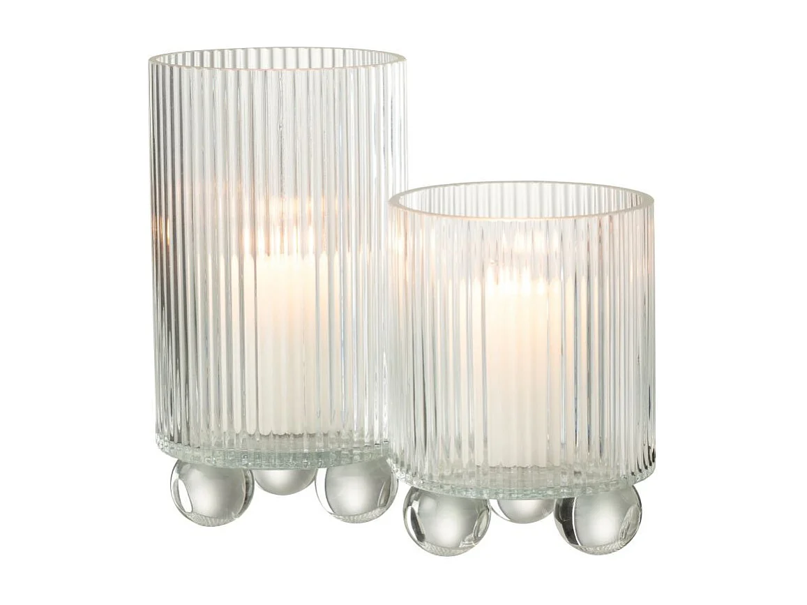 Photophore Vase en Verre "Clara" 21cm Transparent