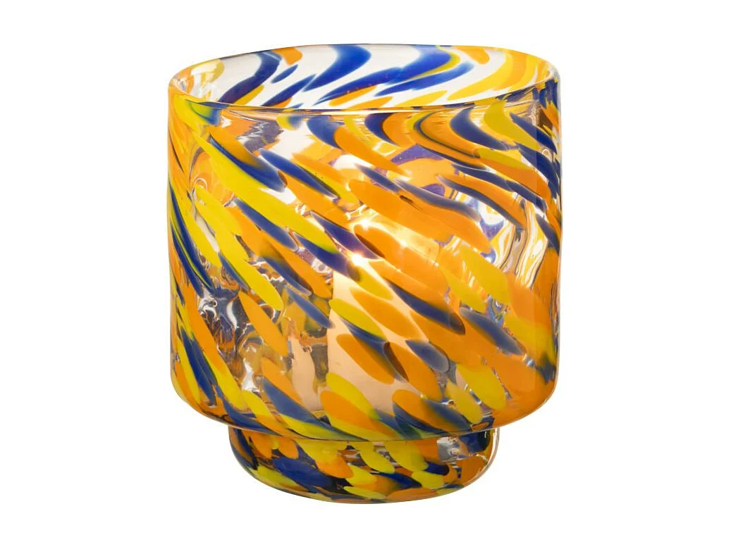 Photophore Vase en Verre "Arun" 15cm Multicolore