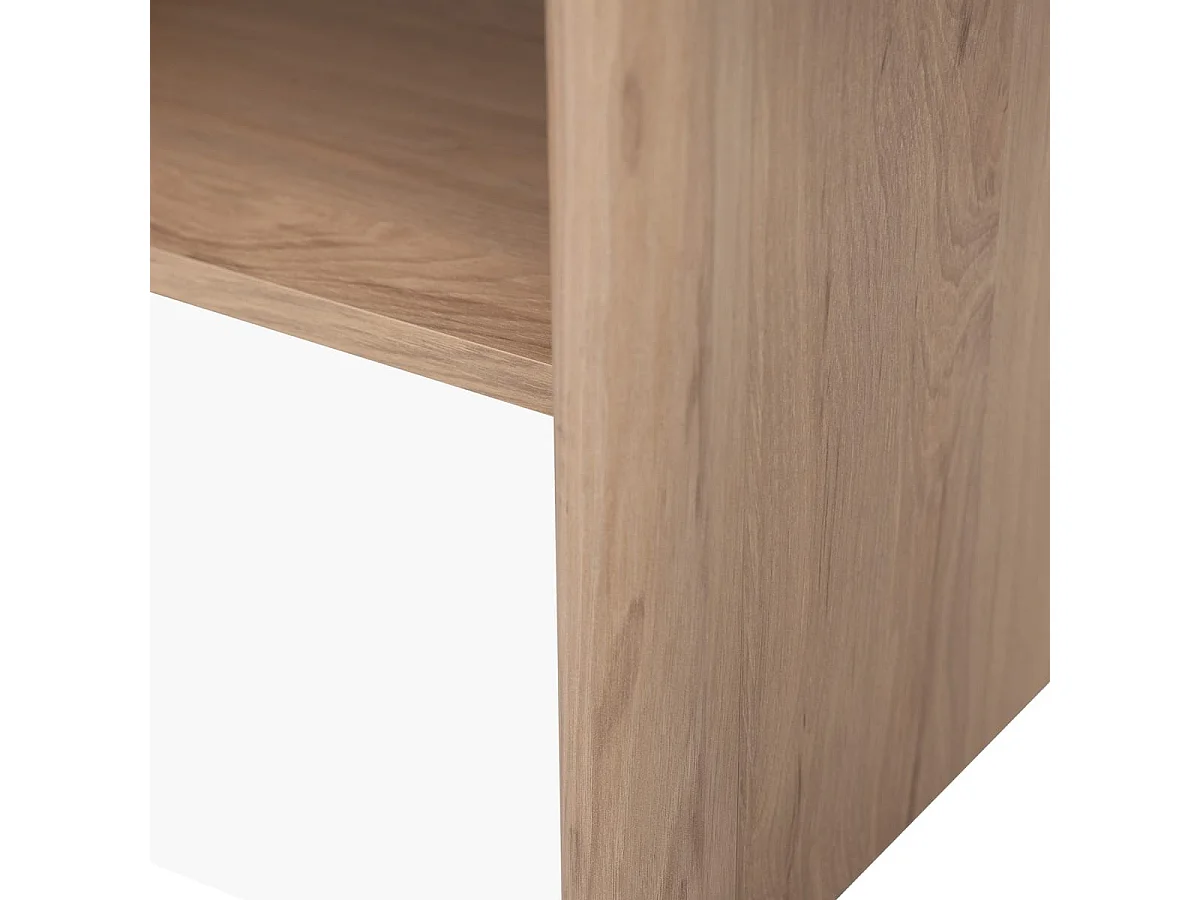 Table basse 1 niche effet bois 90 cm - Luis