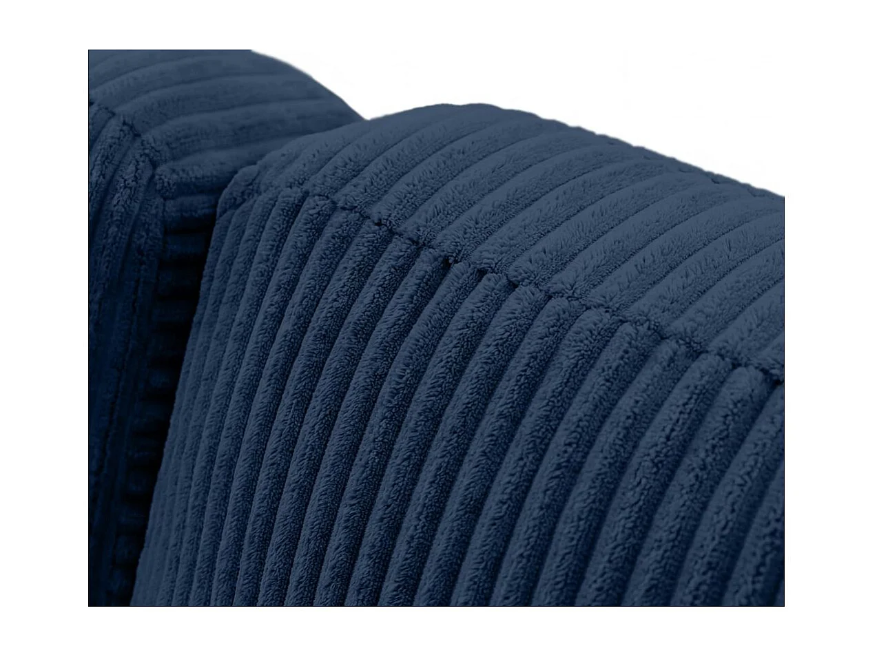 Canapé d'angle reversible convertible 4 places VERA en velours cotelé - Bleu foncé