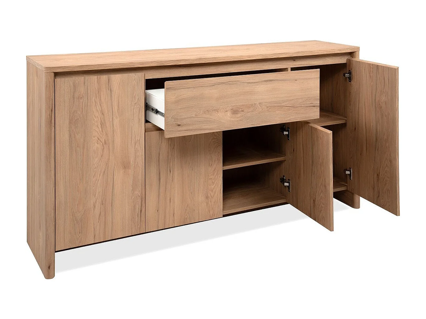 Buffet 4 porte 1 tiroir effet boi 163 cm - Lui