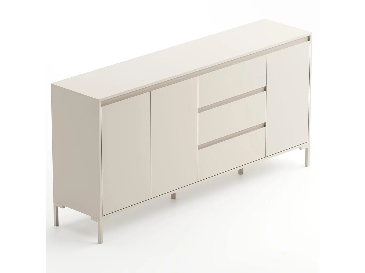 Buffet 3 porte 3 tiroir beige 170 cm - Ronda