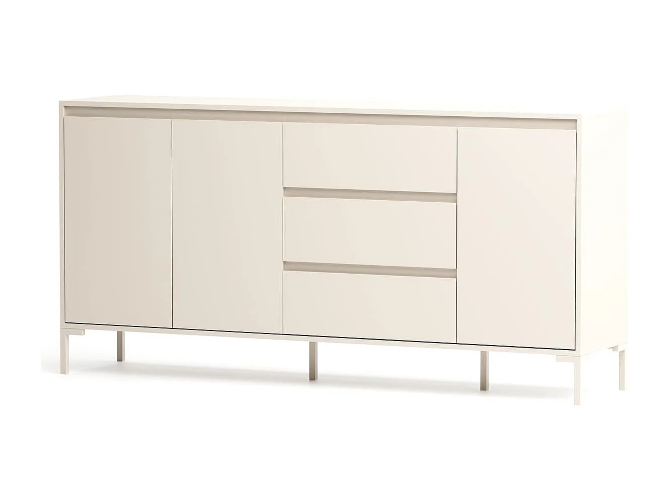 Buffet 3 porte 3 tiroir beige 170 cm - Ronda