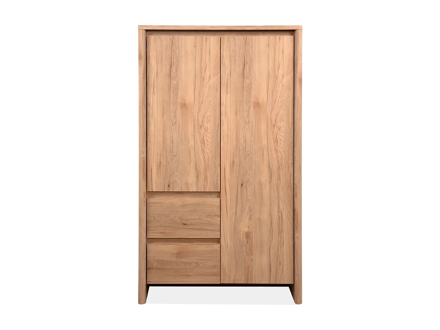 Buffet 2 portes 2 tiroirs effet bois 86 cm - Luis