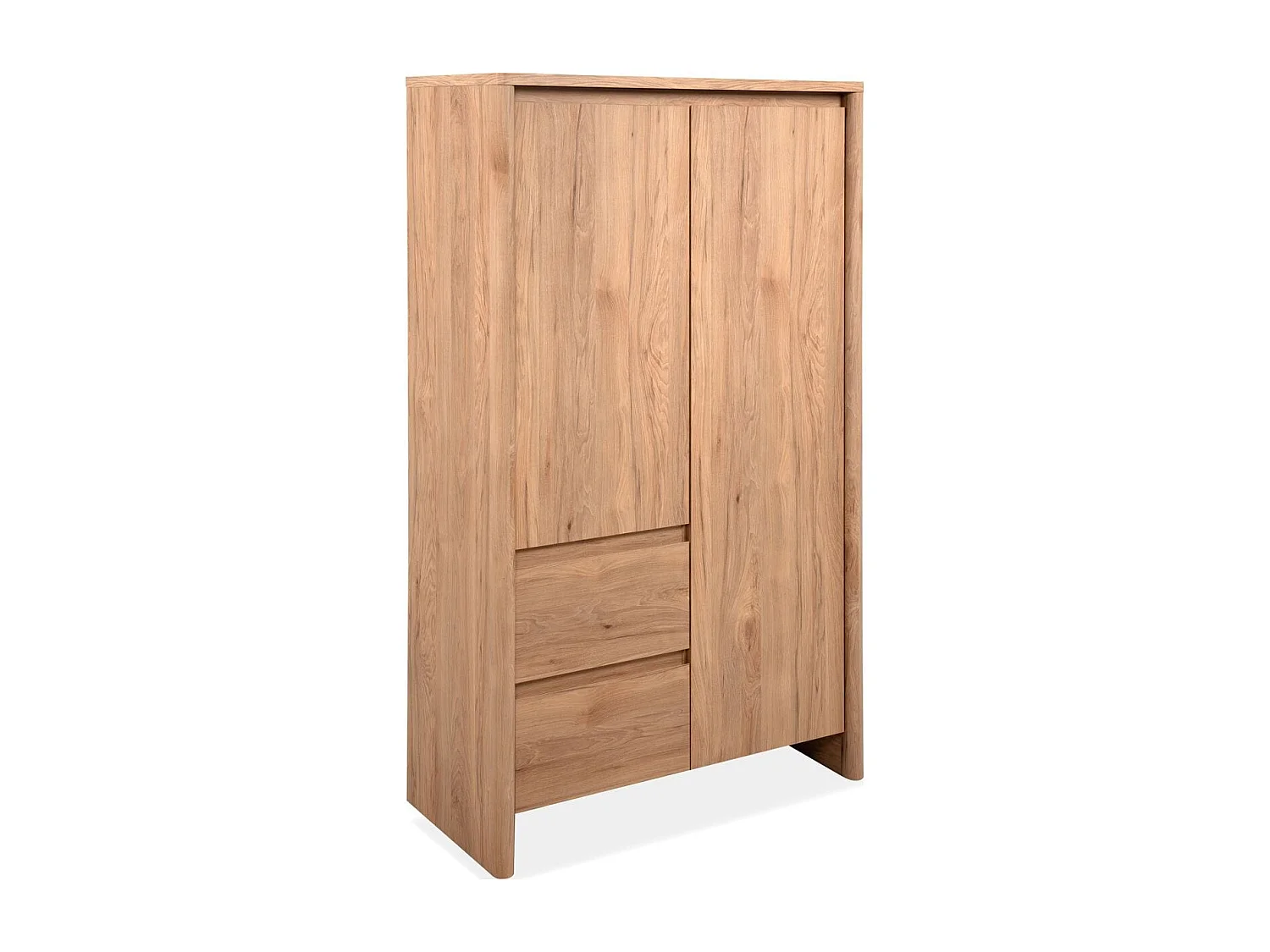 Buffet 2 portes 2 tiroirs effet bois 86 cm - Luis