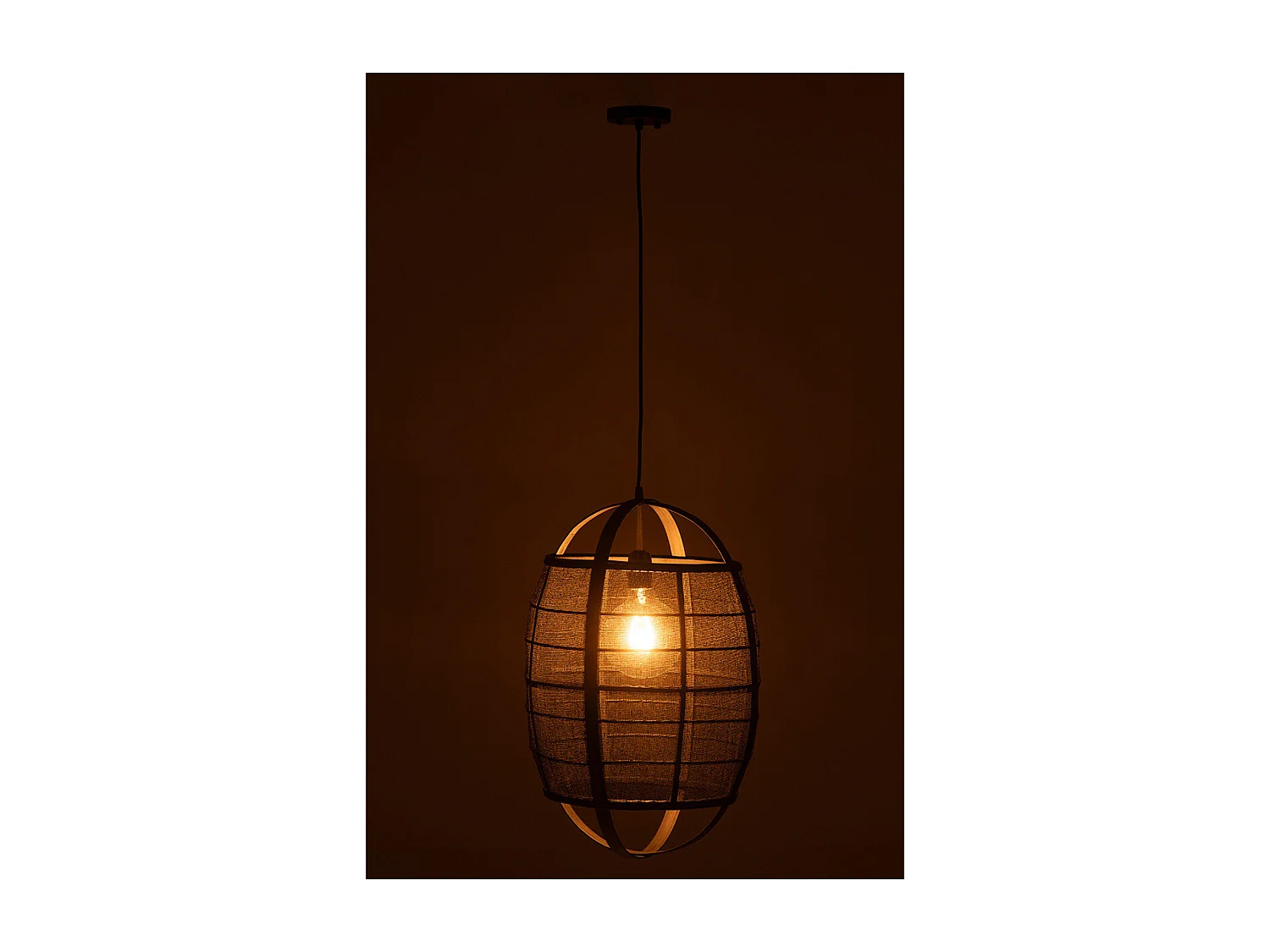 Lampe Suspension en Bambou "Ion" 37cm Noir