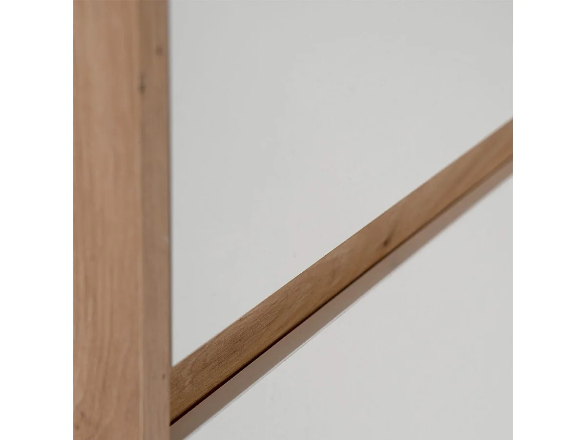 Buffet 4 porte effet Chêne et blanc brillant 101 cm - Nalen