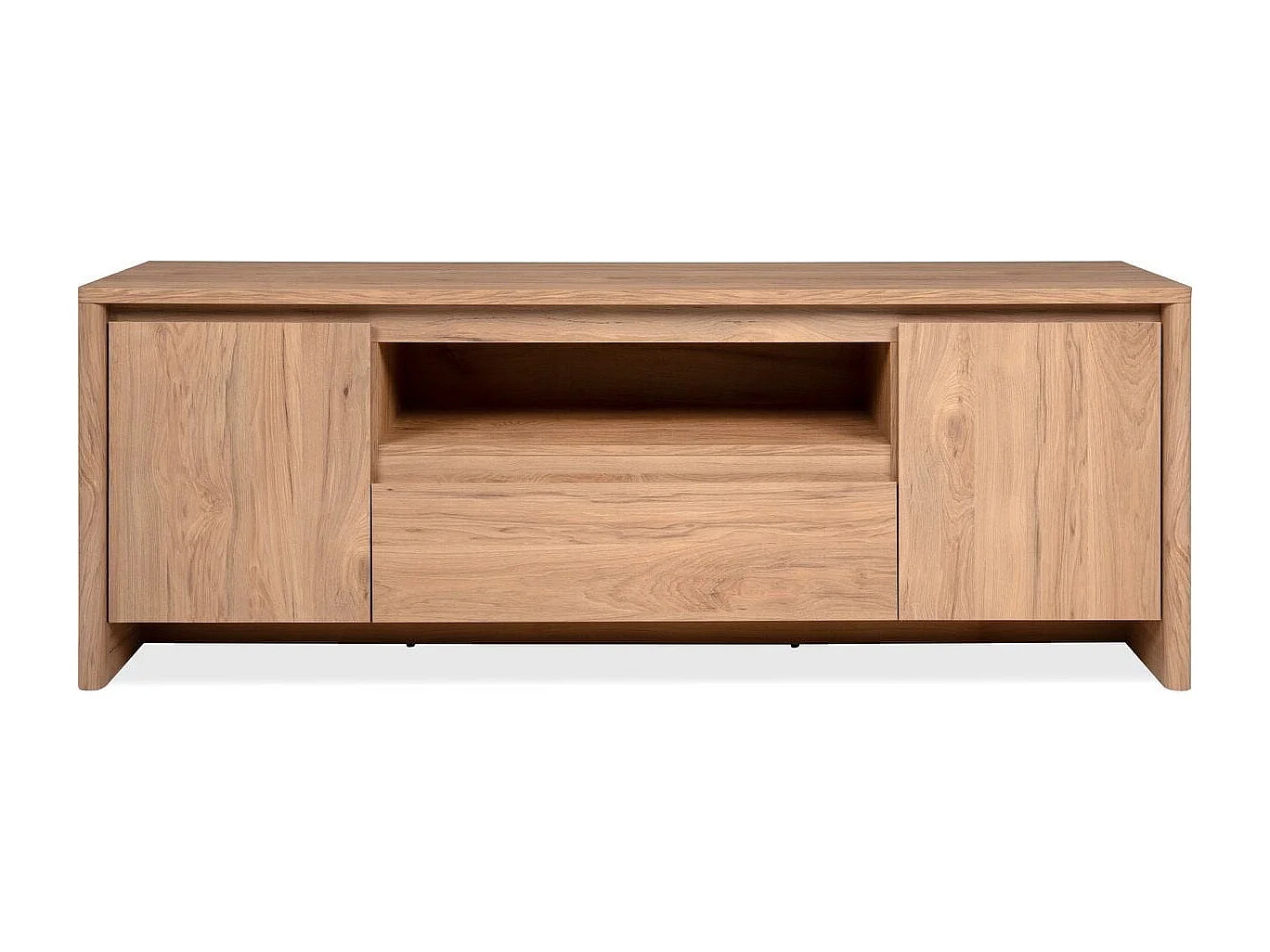 Meuble TV 2 portes 1 tiroir effet bois 163 cm - Luis