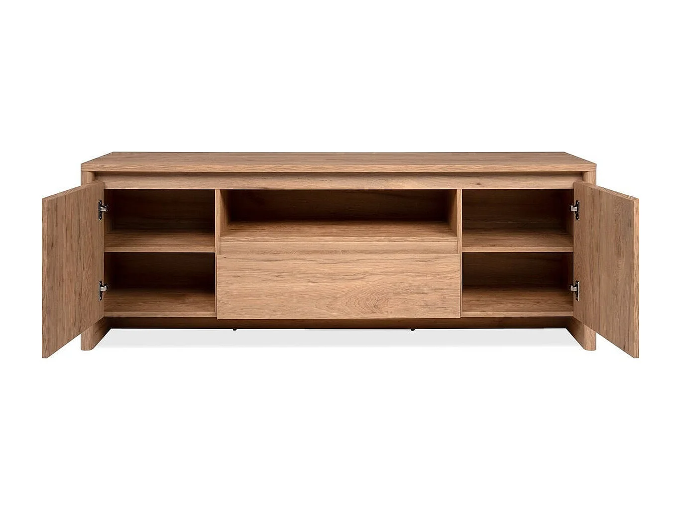 Meuble TV 2 portes 1 tiroir effet bois 163 cm - Luis