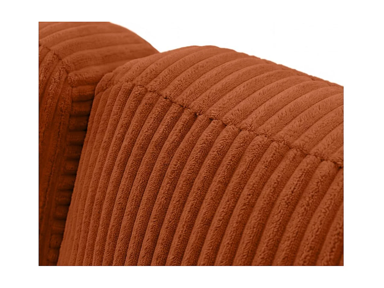 Canapé d'angle reversible convertible 4 places VERA en velours cotelé - Terracotta