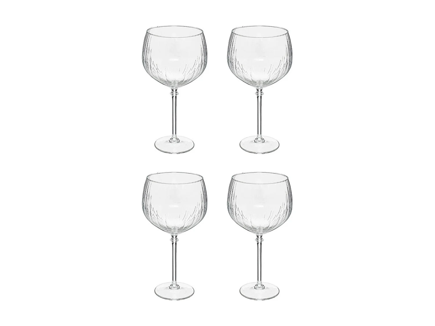 Lot de 4 Verres à Gin "Strié" 64cl Transparent