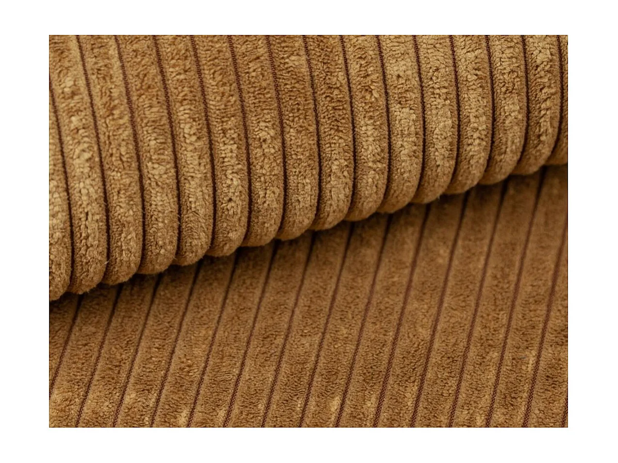 Canapé d'angle reversible convertible 4 places VERA en velours cotelé - Jaune